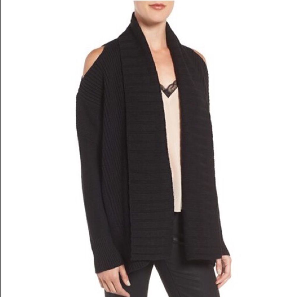 NWT- Chelsea28-Shawl Collar Cold Shoulder Cardigan